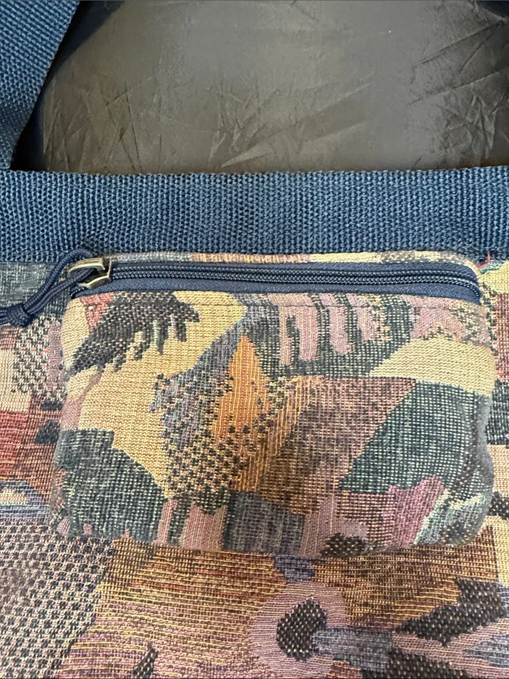 Tapestry abstract tote or purse vintage with coin purse attached